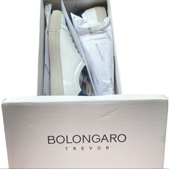 🆕 Bolongaro Trevor: White Leather “Skelly” Sneakers. - Picture 2 of 13